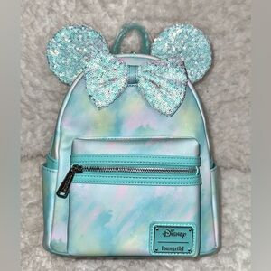 Loungefly Disney Minnie Mouse Figural Sequin Bow Mini Backpack